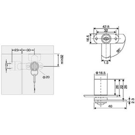Resim Canex Mandallı Çift Kapak Kilidi D 16 Mm x L 22 