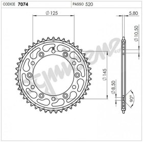 Resim YAMAHA 660 XT R OGNIBENE ARKA DİŞLİ 45T 