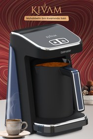 Resim GoldMaster Kıvam Ege Mavisi Geniş Hazneli Akıllı Yerleştirme Patentli Türk Kahve Makinesi 