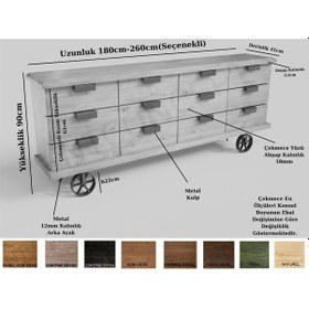 Resim Ahe Ntconcept Masif Ağaç Çekmeceli Konsol 