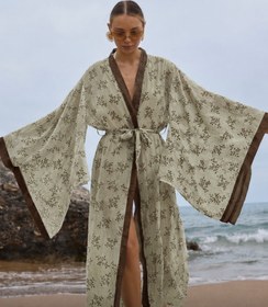 Resim Nakış Detaylı Uzun Tasarım Kimono - Standart 