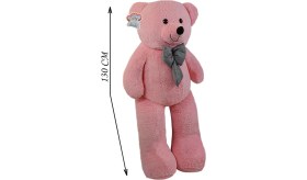 Resim Çiçeek 130 cm Papyonlu Büyük Pembe Ayıcık 
