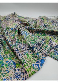 Resim Desenli Bambu Keten Kumaş Açık Yeşil 