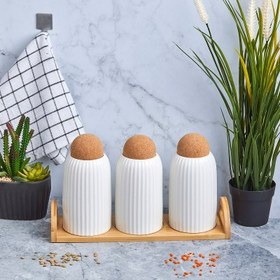 Resim Perotti Cork Line 4 Parça Baharat Takımı 