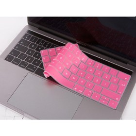 Resim Apple Uyumlu MacBook Pro Klavye Koruyucu Türkçe Q Touchbar'lı A1706 A1989 A2159 A1707 A1990 İle Açık Pembe 