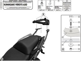 Resim GIVI 451FZ KAWASAKI VERSYS 650 (10-14) ARKA ÇANTA TAŞIYICI 