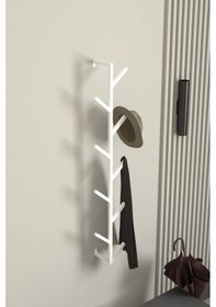 Resim Aju 9 Kollu Antre Hol Metal Askılık - Çanta Şal Mont Havlu Bornoz Çok Amaçlı Fidan Askılığı - Beyaz Beyaz 