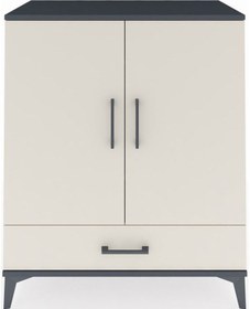 Resim Hyperion Şifonyer 3 Raflı Tek Çekmeceli 2 Kapaklı 88x44x106 Antrasit-aytaşı Antrasit 