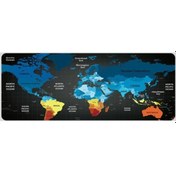 Resim Azemax 70X30Cm Dünya Haritası Desenli Oyuncu Mousepad Kaydırmaz T 