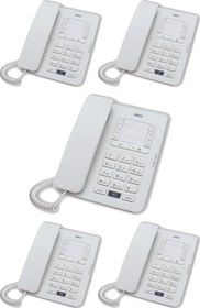Resim Karel Tm142 Beyaz Masaüstü Telefon 5'li Fırsat Paketi 