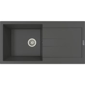 Resim POLEX Cristalüx Granit Evye P-X1 Antrasit Tezgah Altı Ve Tezgah Üstü Mutfak Evyesi 98x49,5cm 