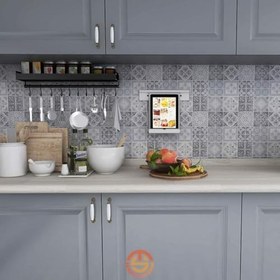 Resim TechnoSmart 3D Kendinden Yapışkanlı 30cm×30cm Kaplama Seramik Görünüm PVC Duvar Sticker Mutfak Banyo 