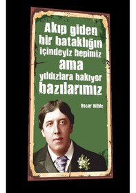 Resim Oscar Wilde mini retro ahşap poster 