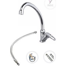 Resim Yayke Mermerden Tekli Mix Lavabo Bataryası Krom Kaplama Pirinç 