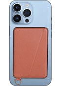 Resim Goldenqian Yenı Deri Kartvizitlik Profesyonel Kredi Kartı Kılıfı Güçlü Manyetik Telefon Braketi İphone 12 13 14 15 Mıknatıs Standı Brown Brown 