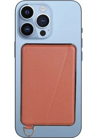 Resim Goldenqian Yenı Deri Kartvizitlik Profesyonel Kredi Kartı Kılıfı Güçlü Manyetik Telefon Braketi İphone 12 13 14 15 Mıknatıs Standı Brown Brown 