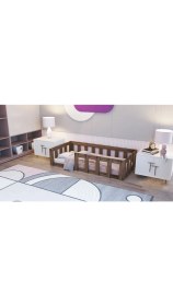 Resim Lullaby Freya Çırağan Montessori Çocuk Karyolası 