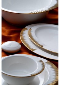 Resim Acar Sherry Gold 6 Kişilik 29 Parça Yemek Takımı Beyaz - Gold 