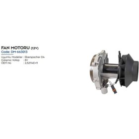 Resim DEMMON Webasto Isıtıcı Fan Motoru D4 24 Volt Vebasto 