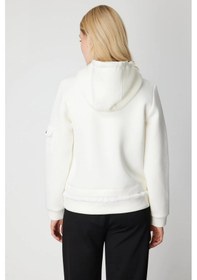 Resim On Fashion Kadın Kapüşonlu Cepli Ekru Mont 60703 Ekru 