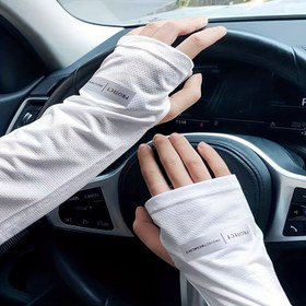 Resim Kol Kollukları - Başparmak Delikli Hafif Nefes Alabilir Kol Kollar, Bisiklet Sürme, Araç Kullanma ve Dış Aktiviteler için Esnek Gevşek Fit - Kadınlar İçin Düz Renk Yazlık Kollar 