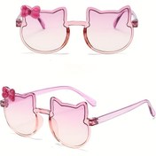 Resim Çoklu Paket Sanrio Sevimli Hello Kitty Moda Gözlükleri - Gradyan Renk Karikatür Stili, Dayanıklı PC Malzeme, Parti, Doğum Günü ve Noel Süslemeleri veya Kostüm Aksesuarları İçin Mükemmel, Noel İçin En İyi Seçim 