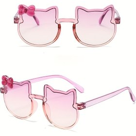 Resim Çoklu Paket Sanrio Sevimli Hello Kitty Moda Gözlükleri - Gradyan Renk Karikatür Stili, Dayanıklı PC Malzeme, Parti, Doğum Günü ve Noel Süslemeleri veya Kostüm Aksesuarları İçin Mükemmel, Noel İçin En İyi Seçim 