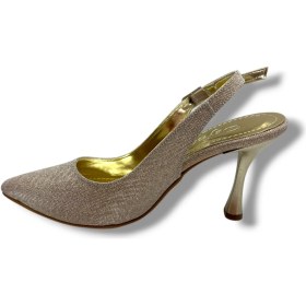 Resim Defne 181-26 Simli Arkası Açık Ince Topuk Kadın Stiletto 