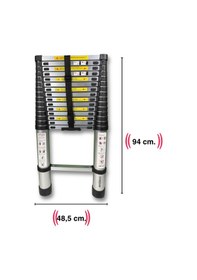 Resim Endokon 470 Cm. - 16 Basamaklı Teleskopik Alüminyum Merdiven - I Tipi Uzayan Merdiven 