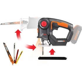 Resim Worx WX550.9 20VOLT Dekupaj ve Tilki Kuyruğu Testere (Akü Dahil Değildir) 
