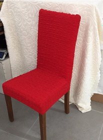 Resim Kırmızı Bürümcük Sandalye Örtüsü Sandalye Kilifi 