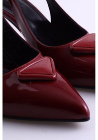 Resim Vişne Sivri Burun Topuklu Slingback 24020-vişne Bordo 