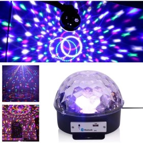 Resim Nemere Küre Disko Topu Müzik Çalar Renkli Lazer Işıklı Bluetooth (4887) 