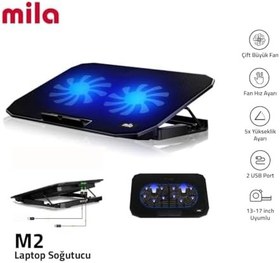 Resim mila Classone Mila Serisi M2 13-17 inch - Mavi Led,2 Fan,2 USB Gaming Notebook Soğutucu Standı 