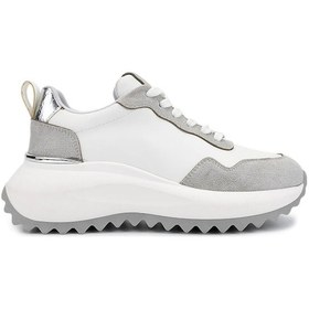 Resim Tamer Tanca Kadın Suni Deri Beyaz/gri/lame Sneakers & Spor Ayakkabı 1009 2220 Bn Ayk Sk25-26 Byz/grı Suet/lame Beyaz 