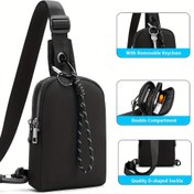 Resim HANMARRY Ayarlanabilir Çapraz Çanta - Kompakt Günlük ve Seyahat Çantası, Fermuar Kapatma, Eller Serbest Koşu, Yürüyüş, Spor Çantası - Erkekler ve Kadınlar için Dönüştürülebilir Omuz Askısı - Hafif Göğüs Çantası, İşe Giderken, Açık Hava Aktiviteleri için - Siyah, Çapraz Çanta, Yürüyüş Gereçleri, Rahat Stil, Dayanıklı Yapı, Çok Yönlü Taşıma, Fitness Tutkunları, Koşu Gereçleri, Şık Tasarım, Sağlam Yapı, Aktif Yaşam 