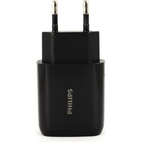 Resim Philips 38W DLP4326 Hızlı Şarj Aleti Usba 18W ve Type-C 20W Çift Çıkışlı Başlık Siyah 