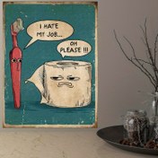 Resim 1 adet Komik Banyo Tuval Posteri - "İşimi Sevmiyorum" Diş Fırçası & Tuvalet Kağıdı Tasarımı, Çerçevesiz Duvar Sanatı Baskısı Ev, Ofis, Yurt Dekoru için, Noel, Şükran Günü, Yeni Yıl, Sevgililer Günü Hediyeleri, Banyo Dekoru, Noel Dekoru için İdeal 
