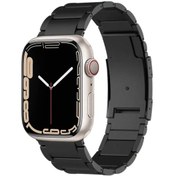 Resim iOs Watch Uyumlu Serisi 7 İçin 41mm Titanyum Metal Saat Bandı Siyah 