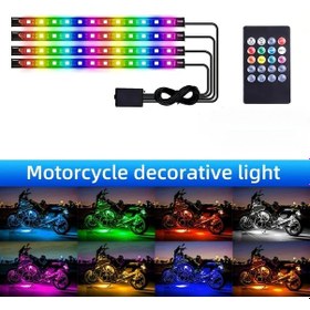 Resim Dashanshop 12v Rgb Motosiklet Altı Neon Aydınlatma Uzaktan Kumandalı Ses Aktif 48led Şerit 