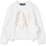 Resim Ekru Logo Detaylı Kız Bebek Sweatshirt 