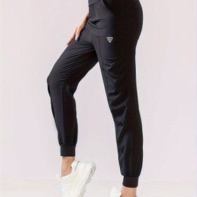 Resim 1 adet Kadın Yüksek Bel Spor Jogger Pantolon Cebi Var, Hızlı Kuruyan Polyester Kumaş, Lastikli Bel, Düz Renk, Nefes Alabilir, Bol Fit, 3/4 Uzunluk, Koşu, Yoga, Fitness - Sonbahar Mevsimi 