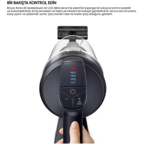 Resim Samsung Jet 75E Digital Inverter Motor, Li-ion Batarya, Jet Siklon Teknolojisi Dikey Şarjlı Süpürge 