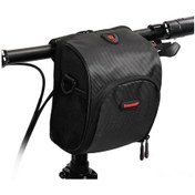 Resim Teltree Su Geçirmez Bisiklet Gidon Çantası, Taşınabilir Omuz Askılı, Yağmurluk Ve Kulaklık Girişli Çok Fonksiyonlu Bisiklet Aksesuarı Siyah 