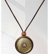 Resim Mandala Ahşap Kolye N11.29031 Gümüş 