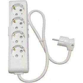 Resim Multi-let 4'lü 1 Metre Topraklı Çocuk Korumalı Kablolu Grup Priz 