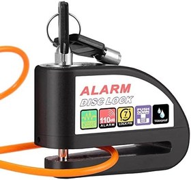 Resim Justech Alarmlı Fren Diski Motosiklet Diski Kilidi 110dB Alarm Güvenlik Kilidi 1,2M Hatırlatma Kablosu ve Taşıma Kılıfı ile 6mm Kalınlıkta Bisiklet Scooter Motosiklet için 