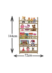 Resim Markaawm Çocuk Odası Eğitici Montessori Kitaplık Mobilya Raf Duvar Rafı 5 Çok Renkli 