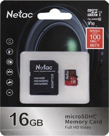 Resim Netac 16Gb Microsdhc Hafıza Kartı V10 U1 C10 Nt02P500Pro-016G-R 
