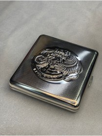 Resim Sorendy 20135 Metal Sigara Tabakası Lüks Tasarım Şık Hediyelik Kare Tasarım Desenli Standart Kısa Tabla 90mm 